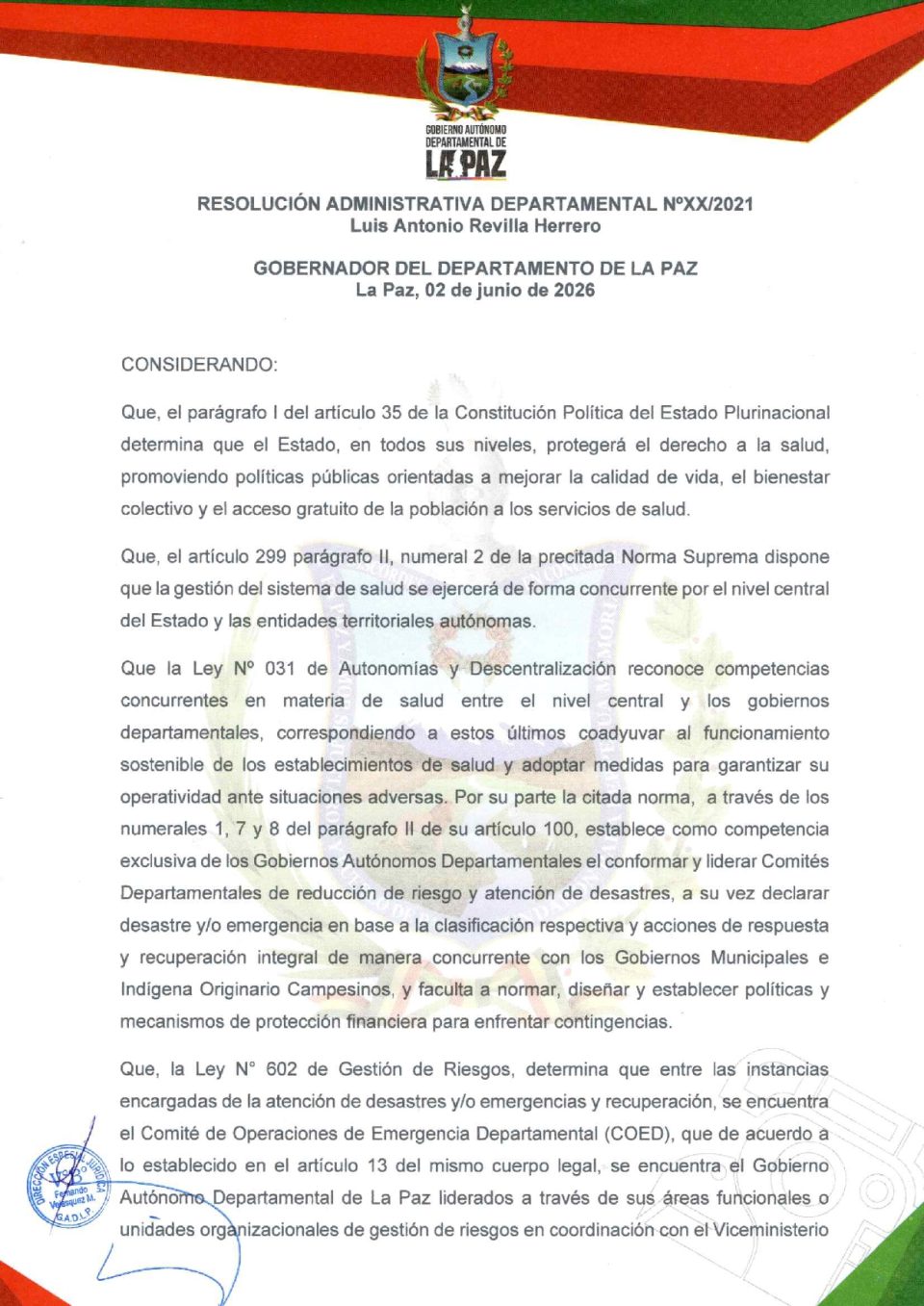 Gobernación declara Emergencia Sanitaria y Humanitaria en La Paz ante impacto de bloqueos