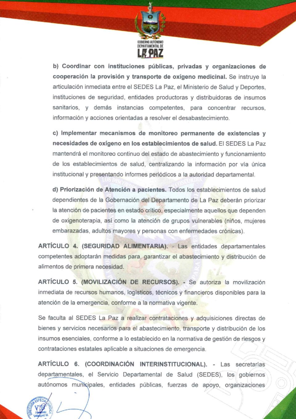 Gobernación declara Emergencia Sanitaria y Humanitaria en La Paz ante impacto de bloqueos